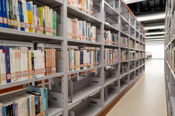 istock Bookshelves in the university library 1448115930