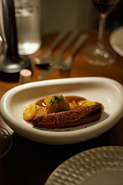 istock Dry aged duck breast with potato croquet 1448119042