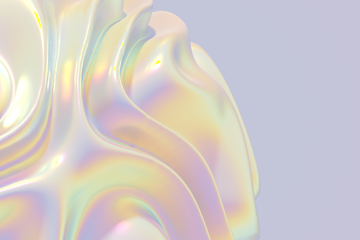 3d render abstract shape background, iridescent colors.
