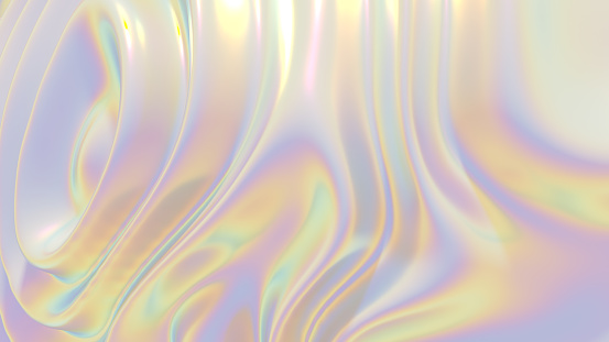 3d render abstract shape background, iridescent colors.