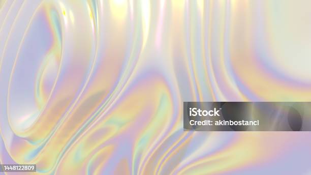 3d Render Abstract Shape Background Stock Photo - Download Image Now - Shiny, Iridescent, Color Gradient