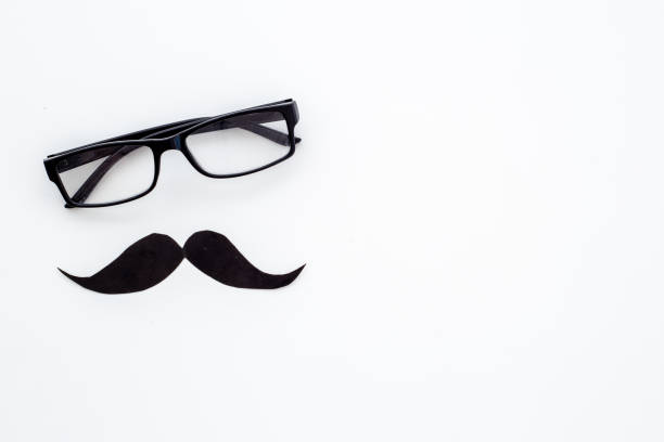 istock Black glasses with a mustache. Male symbols concept 1448124530