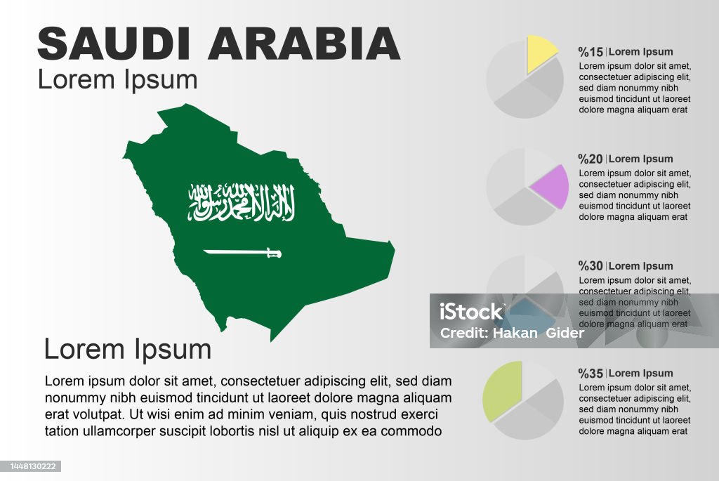 Saudi Graph Face Saudi Arabia Infographic General Use Vector Template With Pie Chart ...