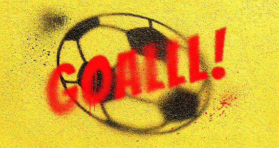 Soccer football goal world cup graffiti spray paint wallpaper poster