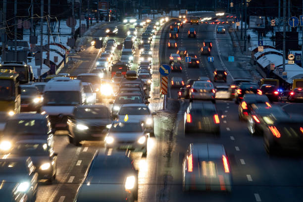 istock Traffic jam in the city. 1448134413