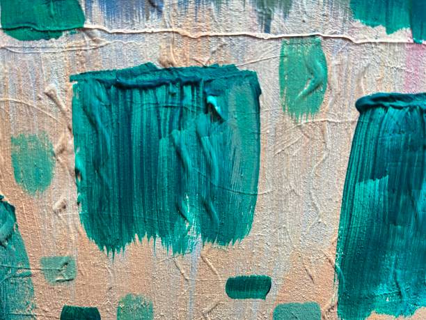 istock Mixed color paints, brush strokes on canvas 1448136802