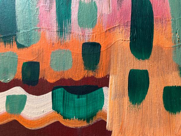 istock Mixed color paints, brush strokes on canvas 1448137120