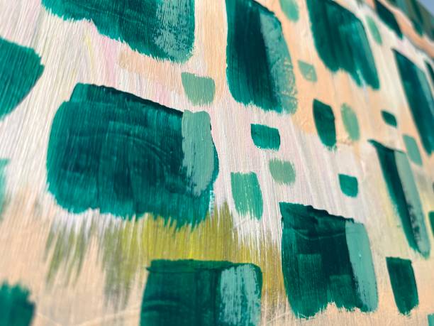 istock Mixed color paints, brush strokes on canvas 1448137201