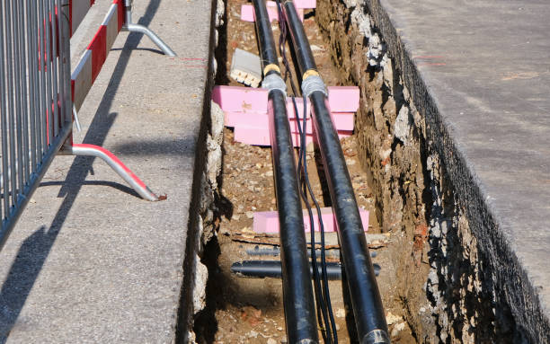 istock Construction work for the installation of district heating pipes 1448140715