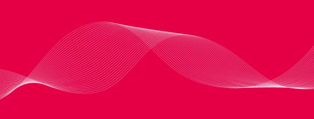 абстрактный гладкий волновой фон в модном цвете viva пурпурный. цвет года 2023. волнистые линии для технологий, цифровых, брошюр, веб-сайтов, фла - viva magenta stock illustrations