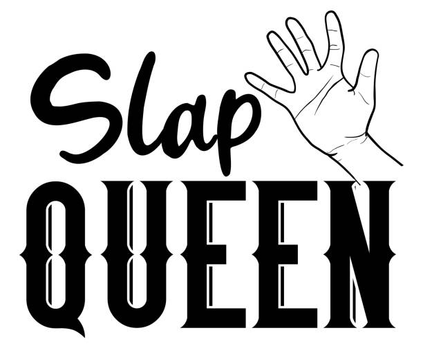 ilustraciones, imágenes clip art, dibujos animados e iconos de stock de reina de la bofetada - slap shot