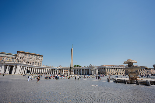 Vatican City, July 22, 2022: Saint Peter's Square, Vatican City, Rome, Italy.