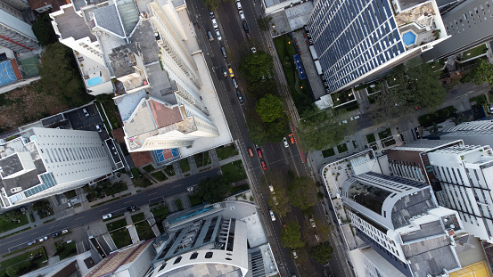 Drone view cityscapes, Curitiba PR