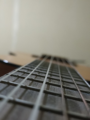Close up of guitar string