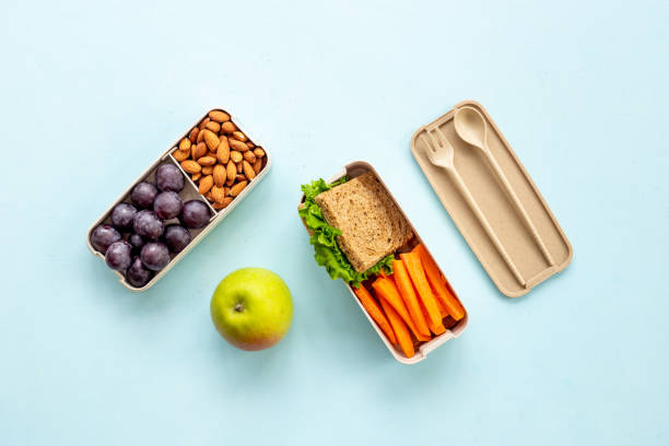 istock Lunch boxes with food ready to go and bamboo cutlery 1448160907