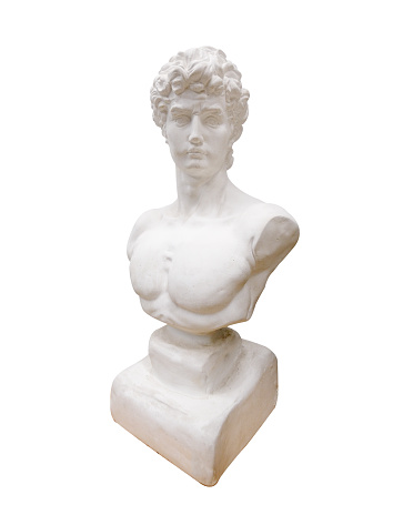 Marble statue isolated on white background 3d illustration