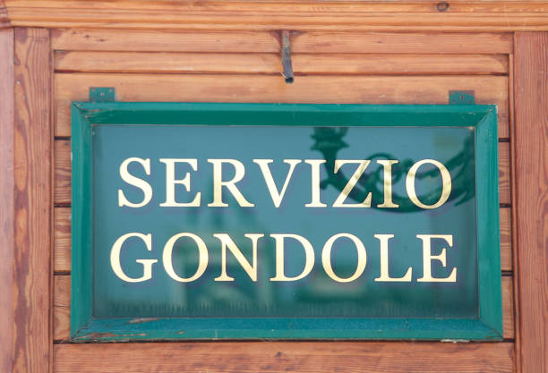 istock Text SERVIZIO GONDOLE  means Gondola Service in Venice Italy 1448167760