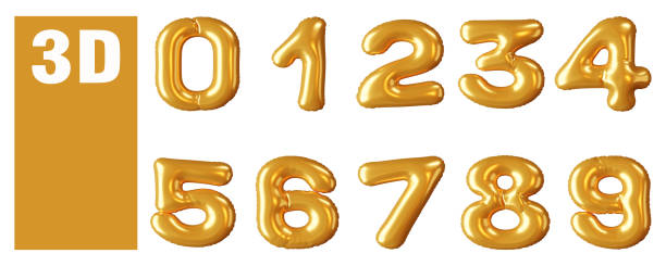 istock Numbers from gold balloons isolated on white background 1448168525