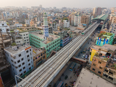 Drone View of Dhaka Metro Rail