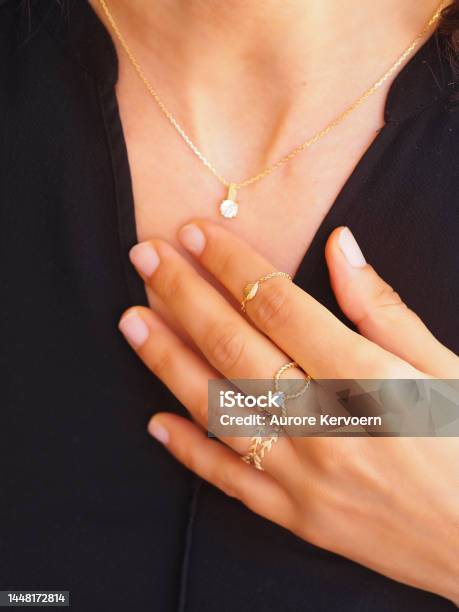 Diamond Gold Rings On A Woman Hand Stock Photo - Download Image Now - Jewelry, Women, Diamond - Gemstone
