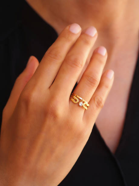 istock Diamond Gold rings on a woman hand 1448172817