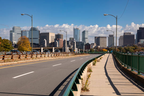 istock Highway and city skyline 1448172950