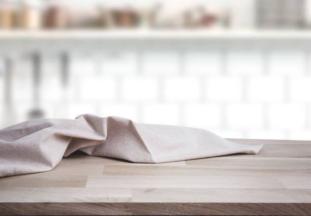 istock Food advertisement display. Kitchen table empty space background. Home made products design backdrop. 1448174343