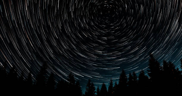 istock Star trails in the night sky 1448183496