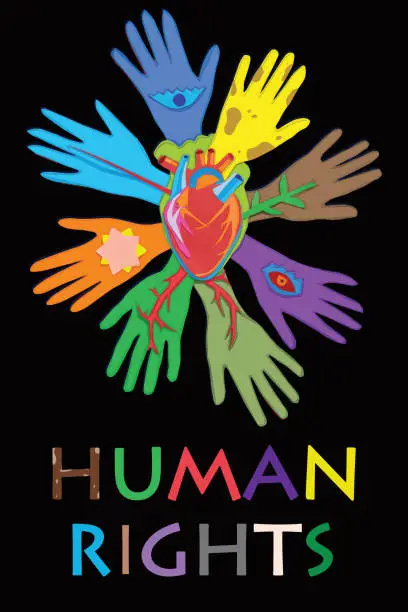 Vector illustration of Human rights