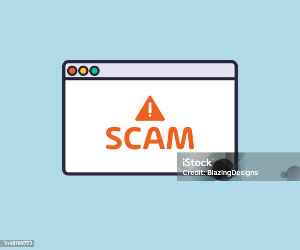 Scam Download Scam Alert System Error Broken Page On Browser Window Notification ...