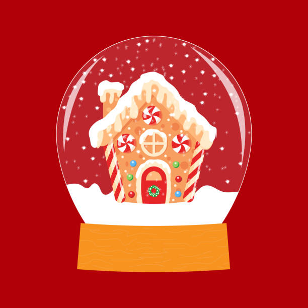 istock Vector gingerbread house in ball. Christmas cookies and candy. Cute illustration 1448200814