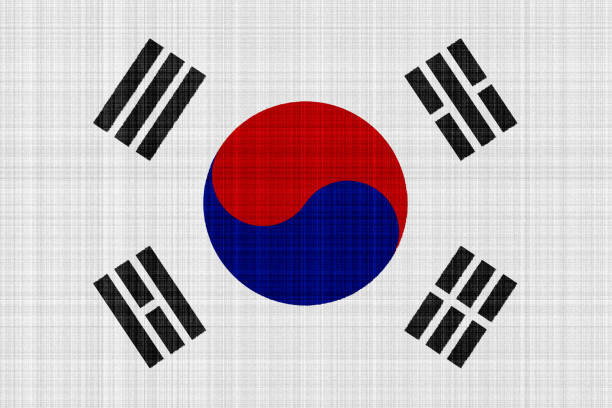 istock Flag of South Korea on a textured background. Concept collage. 1448201112