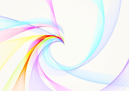 Colorful light waves and white background