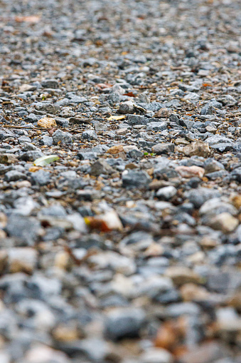 Gravel road as a background. Shallow depth of field.