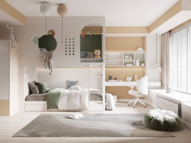 istock Interior Kids Room Wall Mockup 1448218503