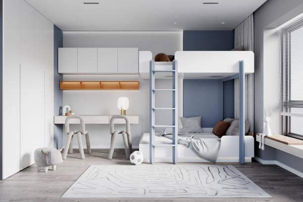 istock Interior Kids Room Wall Mockup 1448218522