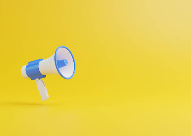 istock Loudspeaker and Megaphone announcement on yellow background with copy space 1448227052
