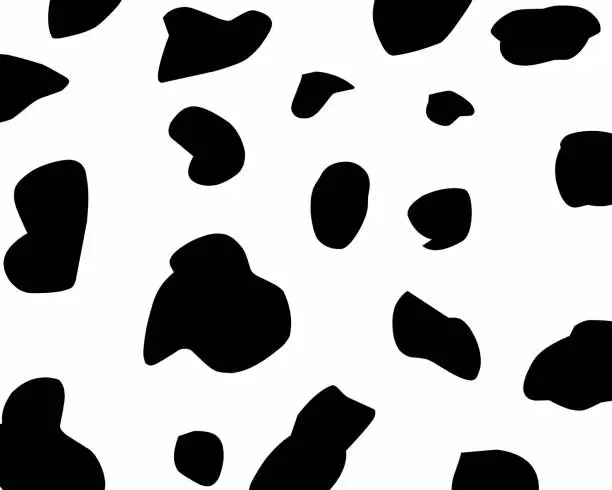 Vector illustration of abstract background of black and white cowhide pattern