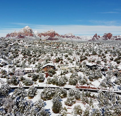 Snow covered Sedona Arizona