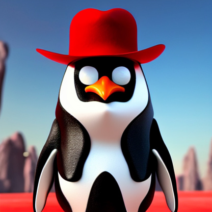 Penguin Using Red Hat 57