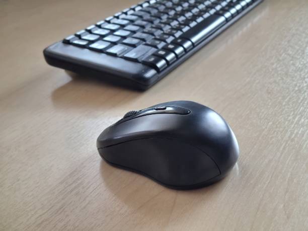 istock Computer keyboard and mouse placed on the desk in the office 1448250988