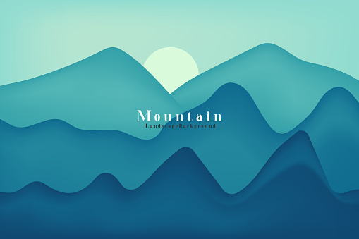 Mountain landscape. Mountainous terrain. Vector illustration. Abstract background
