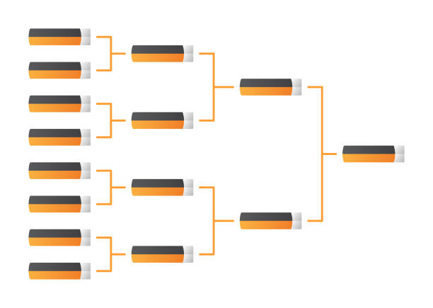 istock Templates  of vector tournament brackets for 32 teams. Blank bracket template. Championship bracket schedule for basketball , football or baseball. 1448254817
