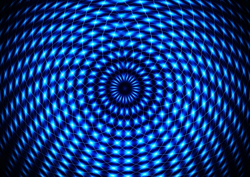 Abstract background of blue rays exploding radially in technology concept