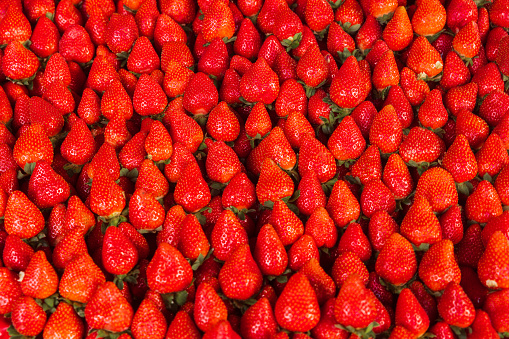 Fresh organic strawberries bunch