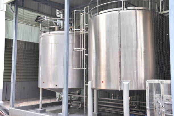 istock Stainless water tanks for production processes 1448263388