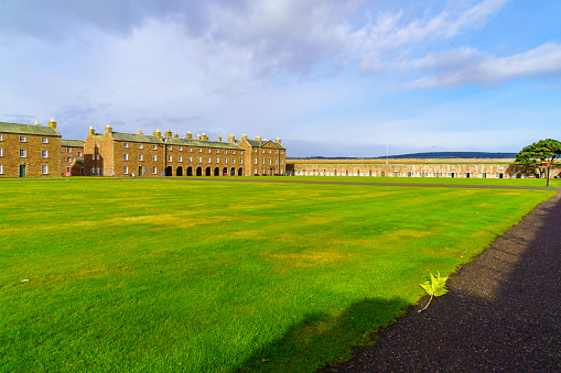 Inverness, UK - October 06, 2022: View of the yard of Fort George historic fortress, in the Highlands, Scotland, UK