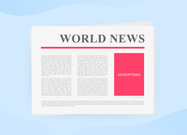 istock Newspaper with Offline Traditional Advertising block concept vector illustration 1448264394