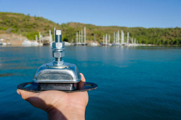 A new marine engine mount for a sailing yacht stock photo