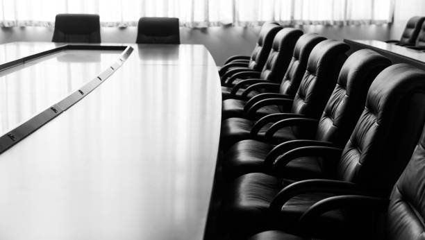 istock Conference table and chairs in modern meeting room 1448272471